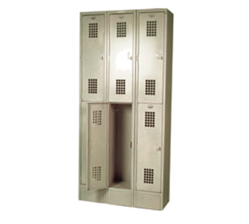 Winholt WL-6 78" H x 36" W x 12" D Beige Double Tier Floor Mounted Locker