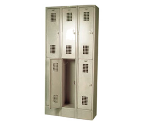 Winholt WL-6 78" H x 36" W x 12" D Beige Double Tier Floor Mounted Locker