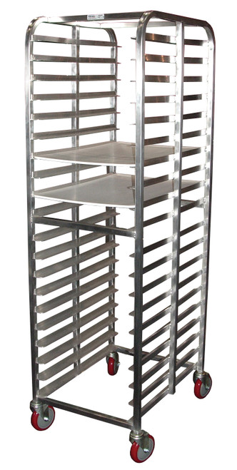 Winholt AL-1820B-XB 20 Pans Aluminum Full Height End Loading Mobile Pan Rack