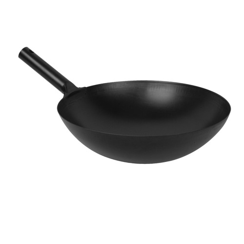 Thunder Group IRJWC002 16" Dia. Steel 1 Handle Japanese Jin-Ping Wok