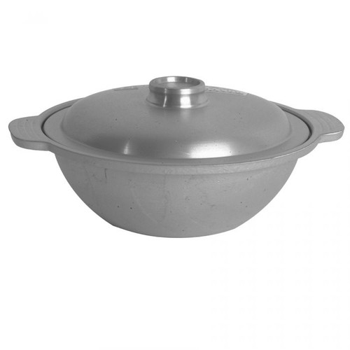 Thunder Group CETW004 9" Dia. Aluminum 2 Handles Sam Bai Wok with Lid