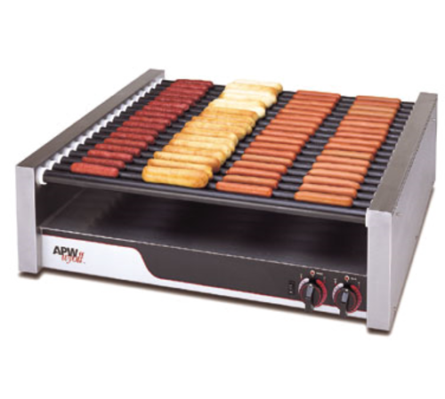 APW Wyott HRS-75 Stainless Steel Tru-Turn Rollers X*PERT HotRod Hot Dog Grill - 120 Volts