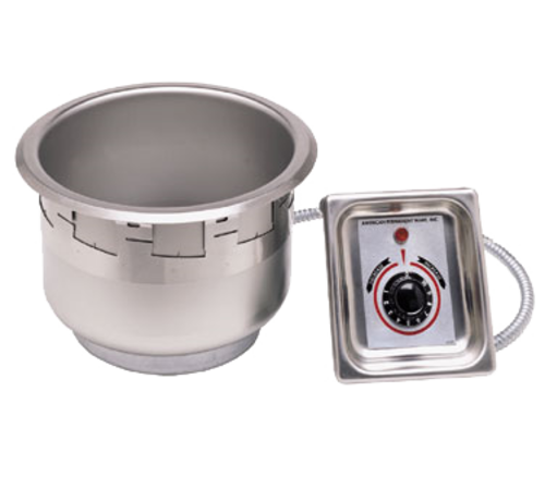 APW Wyott SM-50-11D ULS 12" W Stainless Steel Drop-In Round Well Food Warmer with Drain - 120 Volts