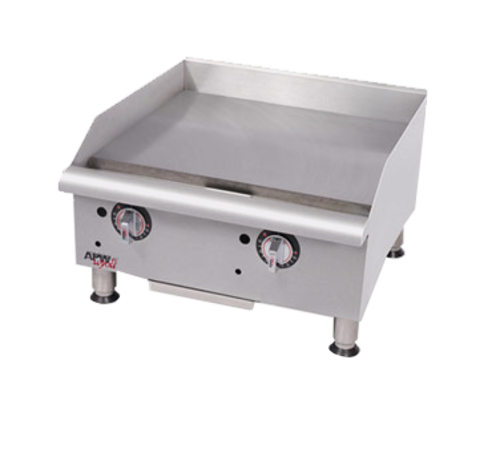 APW Wyott GGM-48S-LP 48" W Stainless Steel Front Liquid Propane Manual Workline Griddle - 80,000 BTU