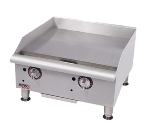 APW Wyott GGT-18S-LP 18" W Stainless Steel Front Liquid Propane Thermostatic Workline Griddle - 37,500 BTU
