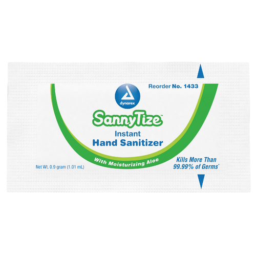 Dynarex DY1433 0.9 g SannyTize Instant Hand Sanitizer (Case of 12)