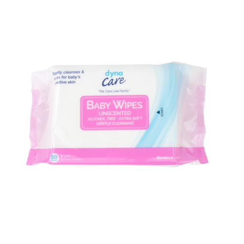 DynaCare 1328 5" x 7" Baby Wipes unscented with Plastic Lid (Case of 24)