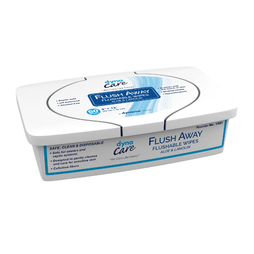 DynaCare 1321 9" x 13" Tub Adult Flushable Wipes (Case of 540)