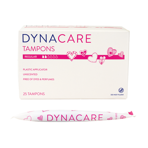Dynacare 1357R 6-9g Absorbency Regular Tampons Plastic Applicator (Case of 225)