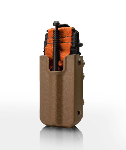 TacMed Solutions TMRIGID‐TQ‐C‐SF‐BA‐T Tan Rigid Tourniquet Case Slick Front Belt Attaching (TekLot)