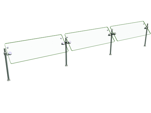 Hatco ORBIT360-120 120" W x 23" H x 14" D Stainless Steel Single-Sided Self-Service Flav-R-Shield ORBIT360 Food Shield