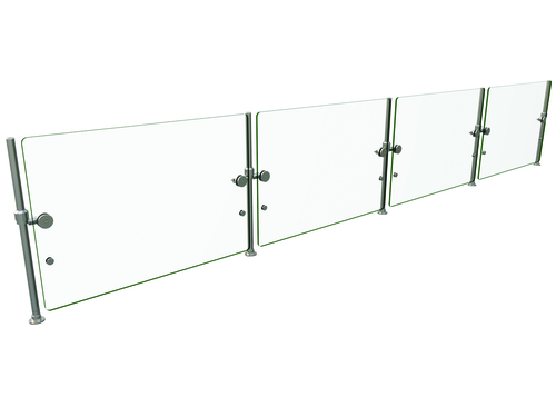 Hatco ORBIT100-144 144" W x 18" H x 2.2" D Stainless Steel Single-Sided Full-Service Flav-R-Shield ORBIT100 Food Shield