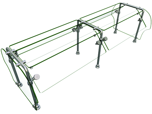 Hatco ES92-72 72" W x 23" H x 38" D Stainless Steel Double-Sided Self-Service Flav-R-Shield ES92 Food Shield