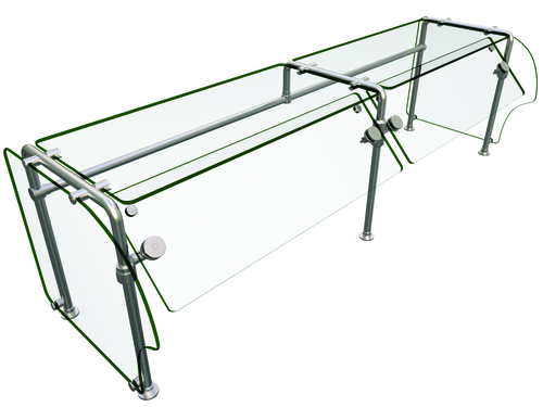 Hatco ES90-72 72" W x 25.63" H x 18" D Stainless Steel Self-Service Flav-R-Shield ES90 Food Shield