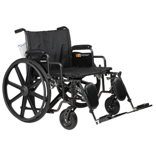 Bari+Max 10291 Bariatric HD Wheelchair - 28" x 20" with ELR (10236 + 10264) Combo Package 2/bx