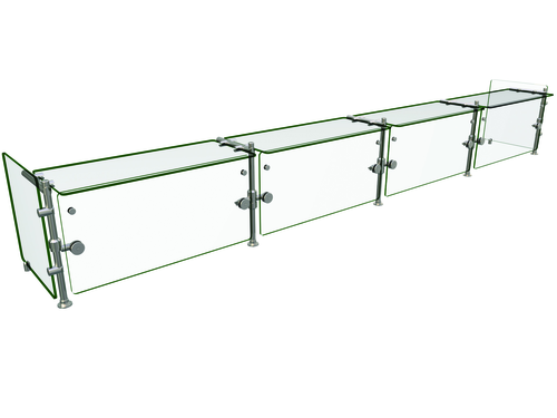 Hatco ORBIT900-13224 132" W Stainless Steel Full Service Flav-R-Shield ORBIT900 Food Shield
