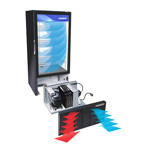 Habco ESM28HCTD Cold Space 24 Cu. Ft. Black 1 Section Hinged Glass Merchandiser Refrigerator - 115 Volts