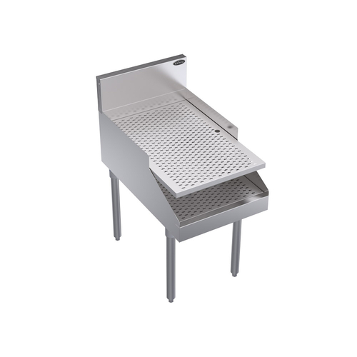 Krowne KR29-RG18 18" W Stainless Steel Free Standing Royal Series Underbar Recessed Drainboard