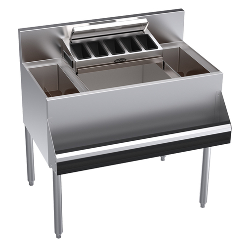 Krowne KR24-MS34C 55 Lbs. Stainless Steel Royal Series 8" Elixir Mixology Multi-Station