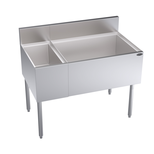 Krowne KR24-M42R 34" W Stainless Steel Ice Bin on Right with Bottle Well Royal Series Underbar Multi Station