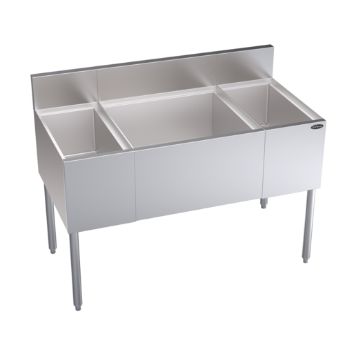 Krowne KR24-M48C-10 48" W Stainless Steel Ice Bin with Bottle Well Royal Series Underbar Multi Station