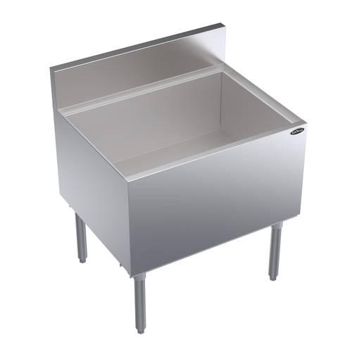 Krowne KR24-30-10 115 Lbs. Stainless Steel Royal Series Underbar Ice Bin and Cocktail Unit