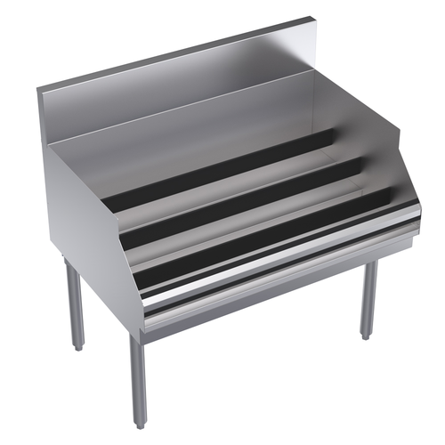 Krowne KR24-36RD 36" W Stainless Steel Freestanding Royal Series Underbar Liquor Bottle Display Unit