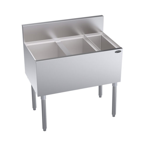Krowne KR19-MS32L-10 32" W Stainless Steel Royal Series Underbar Speed Multi Station with Built-In 10-Circuit Cold Plate