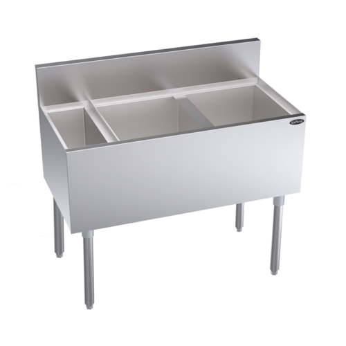 Krowne KR19-MS38R 38" W Stainless Steel Ice Bin on Right Royal Series Underbar Speed Multi Station