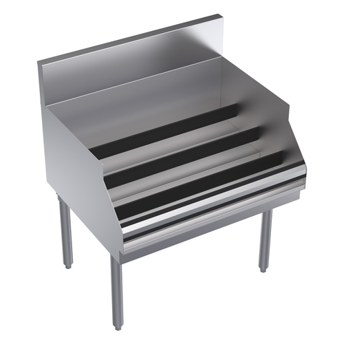 Krowne KR24-30RD 30" W Stainless Steel Freestanding Royal Series Underbar Liquor Bottle Display Unit