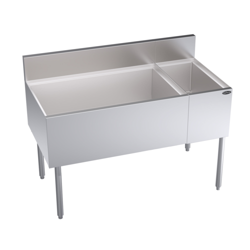 Krowne KR24-M48L 48" W Stainless Steel Royal Series Underbar Multi Station Ice Bin with Bottle Well