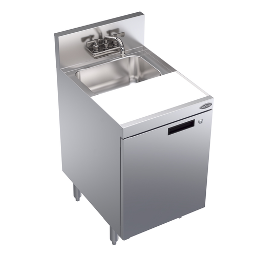 Krowne KR24-MT18-C 18" W Stainless Steel Royal Series Underbar Waste Sink Unit with Adjustable Cutting Board