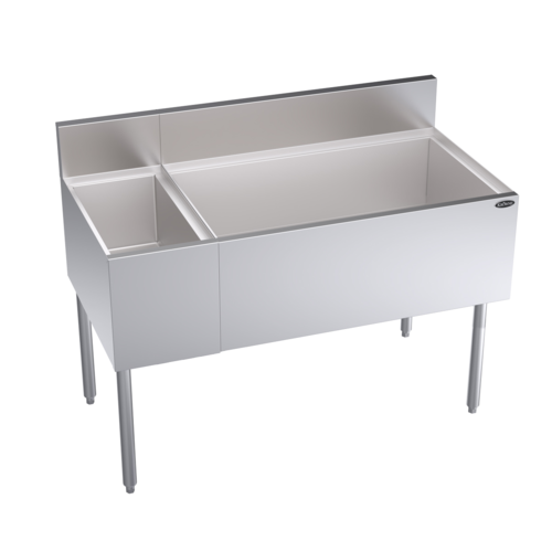 Krowne KR24-M48R 48" W Stainless Steel Royal Series Underbar Multi Station Ice Bin with Bottle Well