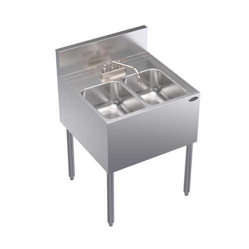 Krowne KR24-22C 24" W Stainless Steel Two Compartment Royal Series Underbar Sink Unit