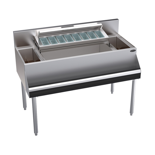 Krowne KR24-MS46C-10 92 Lbs. Stainless Steel Royal Series 8" Elixir Mixology Multi-Station Built-In 10-Circuit Cold Plate