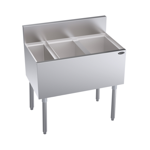 Krowne KR19-MS32R-10 32" W Stainless Steel Royal Series Underbar Speed Multi Station with Built-In 10-Circuit Cold Plate