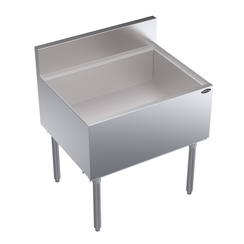 Krowne KR24-30 115 Lbs. Stainless Steel Royal Series Underbar Ice Bin and Cocktail Unit
