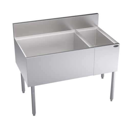 Krowne KR24-M42L 42" W Stainless Steel Royal Series Underbar Multi Station Ice Bin with Bottle Well