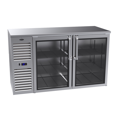 Krowne BS60 2 Solid Swing Doors Stainless Steel Refrigerated Back Bar Storage Cabinet