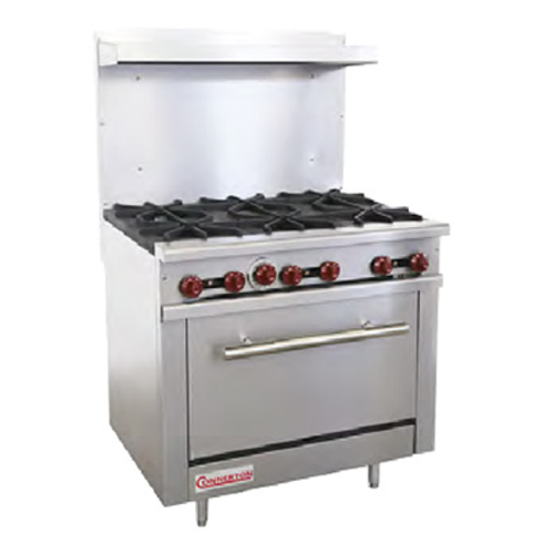 Connerton CN36-4-12G-NG 36" W Stainless Steel Natural Gas Restaurant Range with Standard Oven - 171,000 BTU