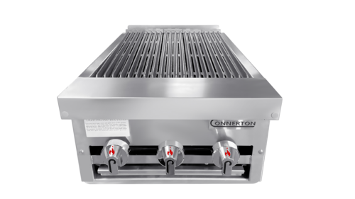 Connerton CRB-18-NG 18" W Stainless Steel Countertop Natural Gas Cast Iron Grates Charbroiler - 75,000 BTU