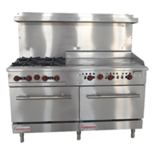 Connerton CN60-8-12G-LP 60.1" W Stainless Steel Liquid Propane Restaurant Range with Standard Ovens - 342,000 BTU