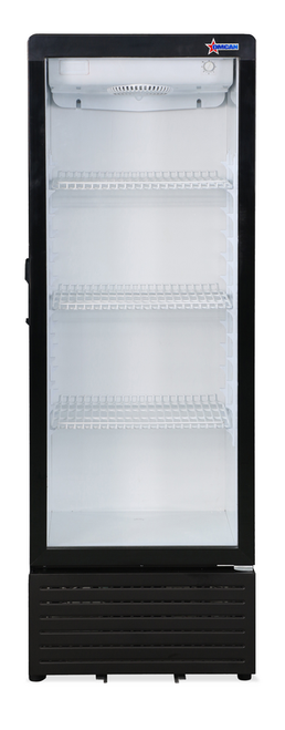Omcan USA 47586 7.7 Cu. Ft. White Painted Steel Reach -In Display 1-Section Refrigerator - 110 Volts