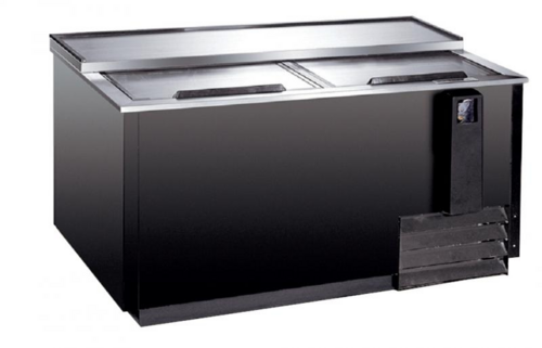 Omcan USA 59039 13.5 Cu. Ft. Black Bottom Mounted Aurora Beer Bottle Cooler - 115 Volts