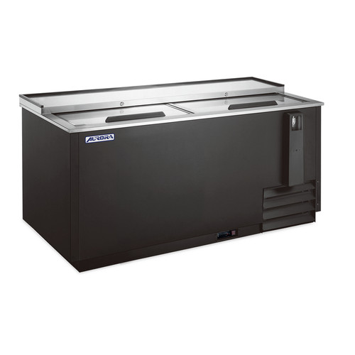 Omcan USA 59039 13.5 Cu. Ft. Black Bottom Mounted Aurora Beer Bottle Cooler - 115 Volts