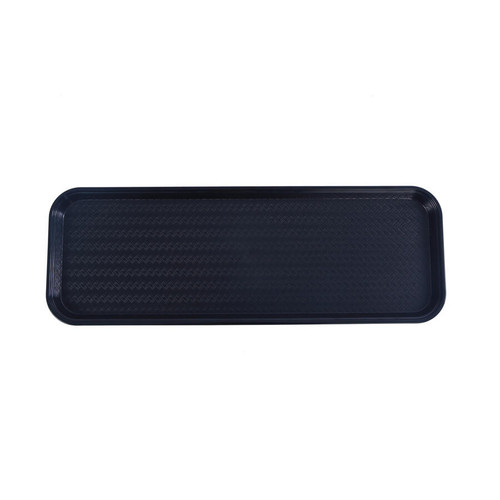 Omcan USA 81100 26" W x 9" D x 0.75" H Black ABS Plastic Rectangular Food and Produce Display or Merchandising Tray
