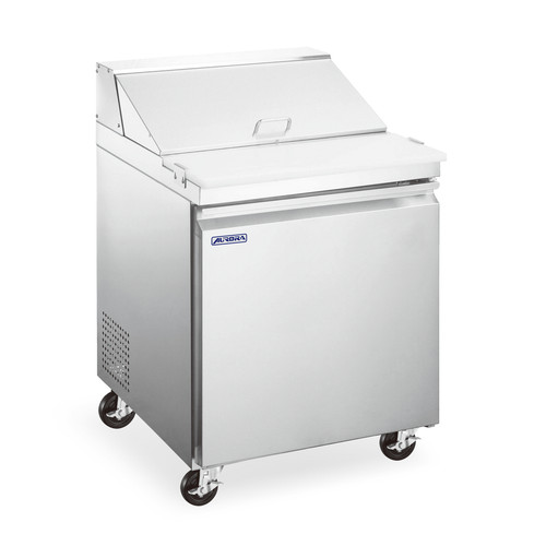 Omcan USA 59049 7.1 Cu. Ft. Stainless Steel 1-Section Aurora Mega Top Salad or Sandwich Prep Table - 115 Volts