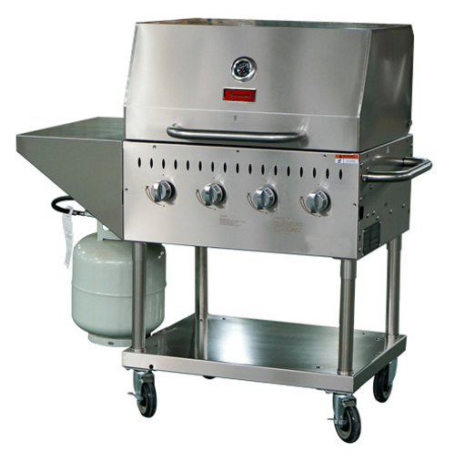 Omcan USA 47352 33.54" W Stainless Steel Liquid Propane Outdoor Propane BBQ Grill - 35,000 BTU
