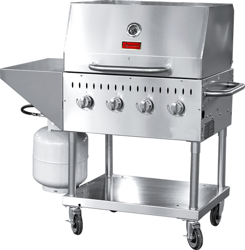 Omcan USA 47352 33.54" W Stainless Steel Liquid Propane Outdoor Propane BBQ Grill - 35,000 BTU