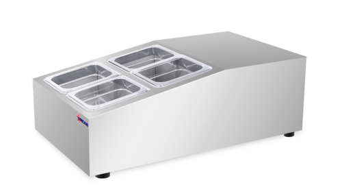 Omcan USA 47861 15" W Stainless Steel Countertop Refrigerated Prep Rail Salad Bar Station - 110 Volts